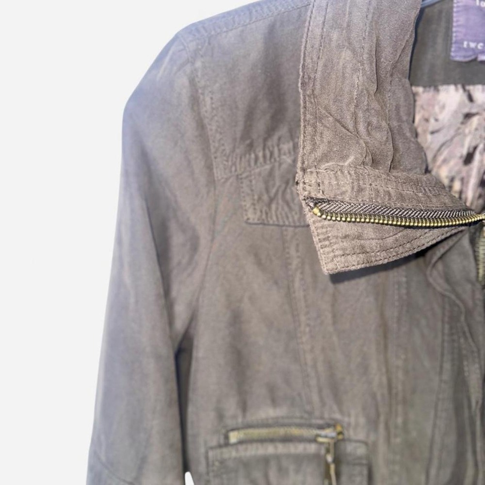 Indie Sleaze Archival Utility Military Cropped Jacket Olive Gray Small